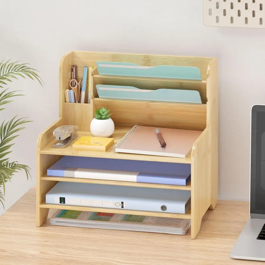 

Desk Organizer Mail Holder Countertop Letter Tray File Organizer for Desk Letter Sorter Paper File Storage for School Home Offic