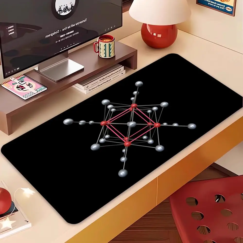 Abstract Molecular Lattice Playmat Mouse Non-Slip Rubber Pads Large Size For Office Desktop Laptop Keyboard pad Bedroom Learning