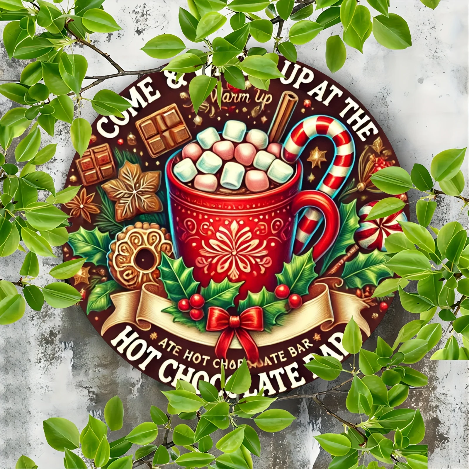 قطعة واحدة من لافتة بار الشوكولاتة الساخنة - لوحة ألومنيوم معدنية للمنزل والمطبخ والمطعم وغرفة النوم والحديقة والحمام والمرآب #4