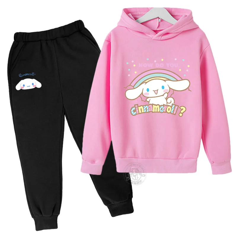 cinnamoroll children's autumn street fashion suit boys and girls suit children's sports pullover + sweatpants outdoor sports sui