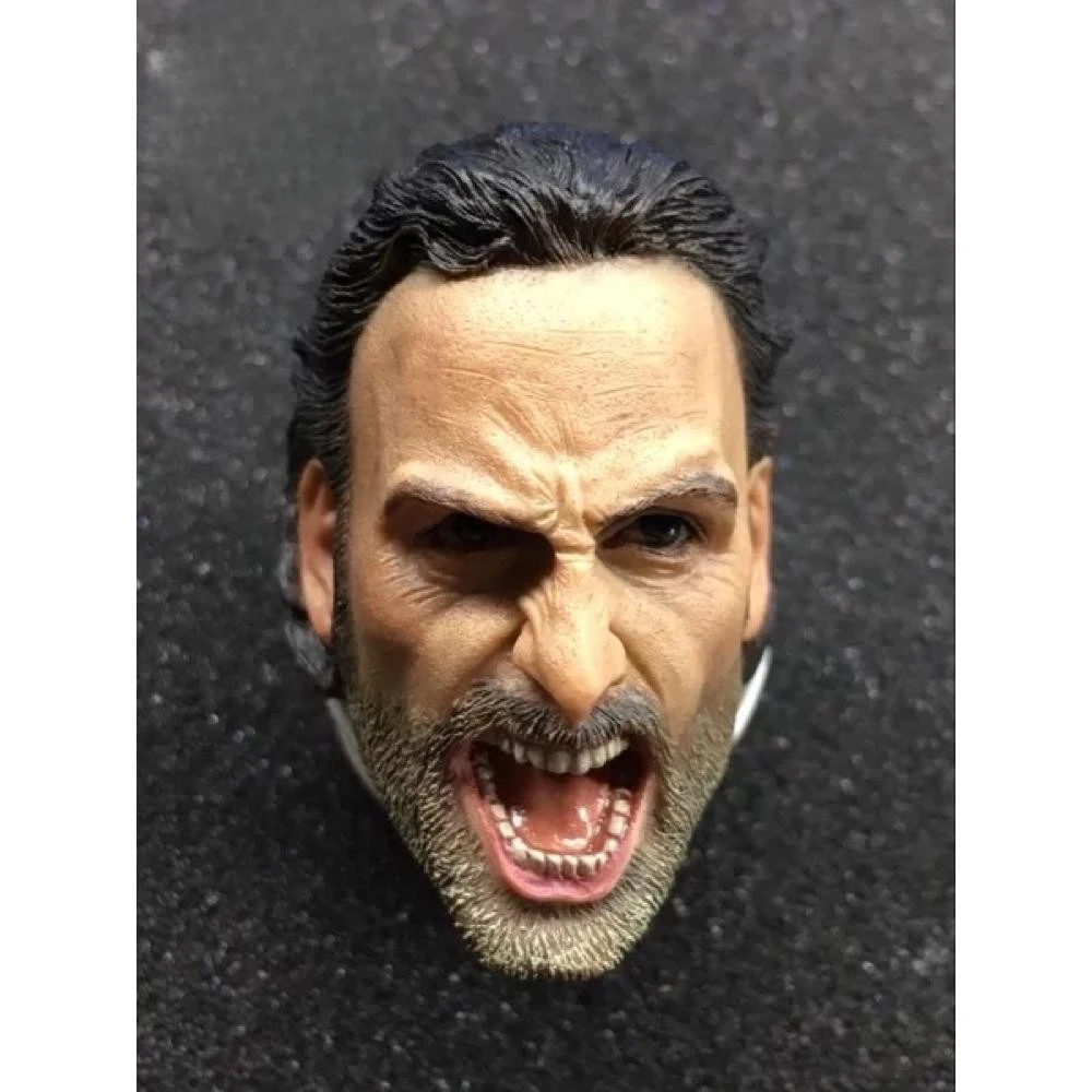 1/6 Scale Male Solider Shouting Head Carving Model for 12in Action Figure Doll Toys Accessory