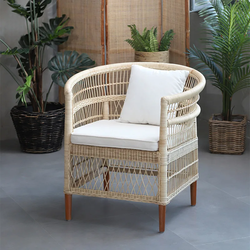 

Rattan sofa chair Home courtyard Balcony Leisure single chair Indonesia imported sofa Modern