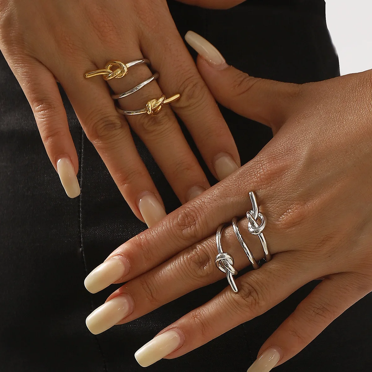 خاتم Kinkle للنساء بتصميم متخصص قابل للتعديل على شكل دائرة صغيرة عادية عصرية