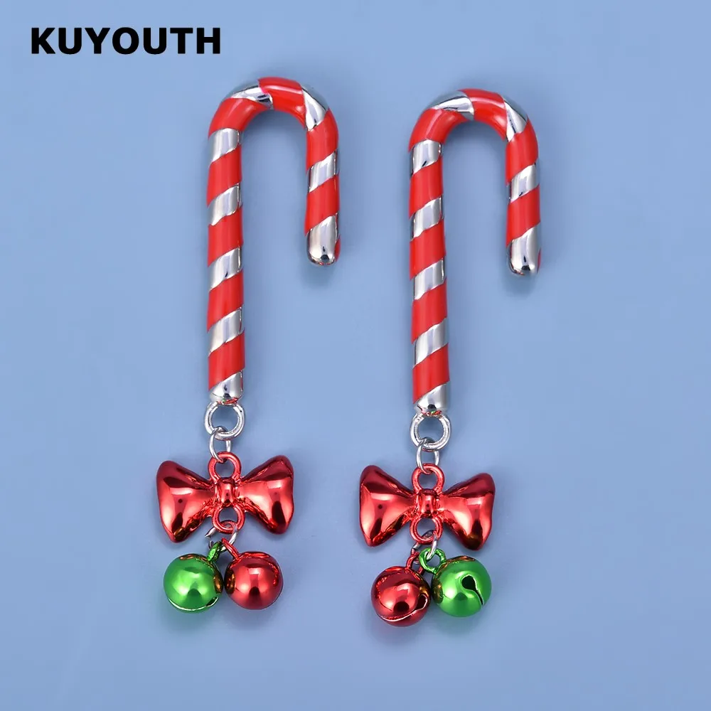 

KUYOUTH Newest Copper Christmas Crutch Bells Ear Weight Expanders Body Jewelry Piercing Earring Gauges Stretchers 3mm 2PCS