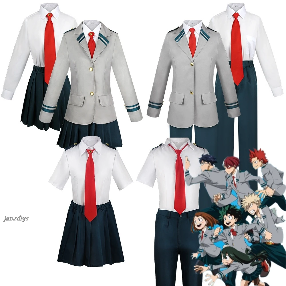 2024 My Hero Academia Anime Midoriya Izuku Cosplay Costume Todoroki Shoto School Uniform Set Wig Suit Unisex Halloween Role Play