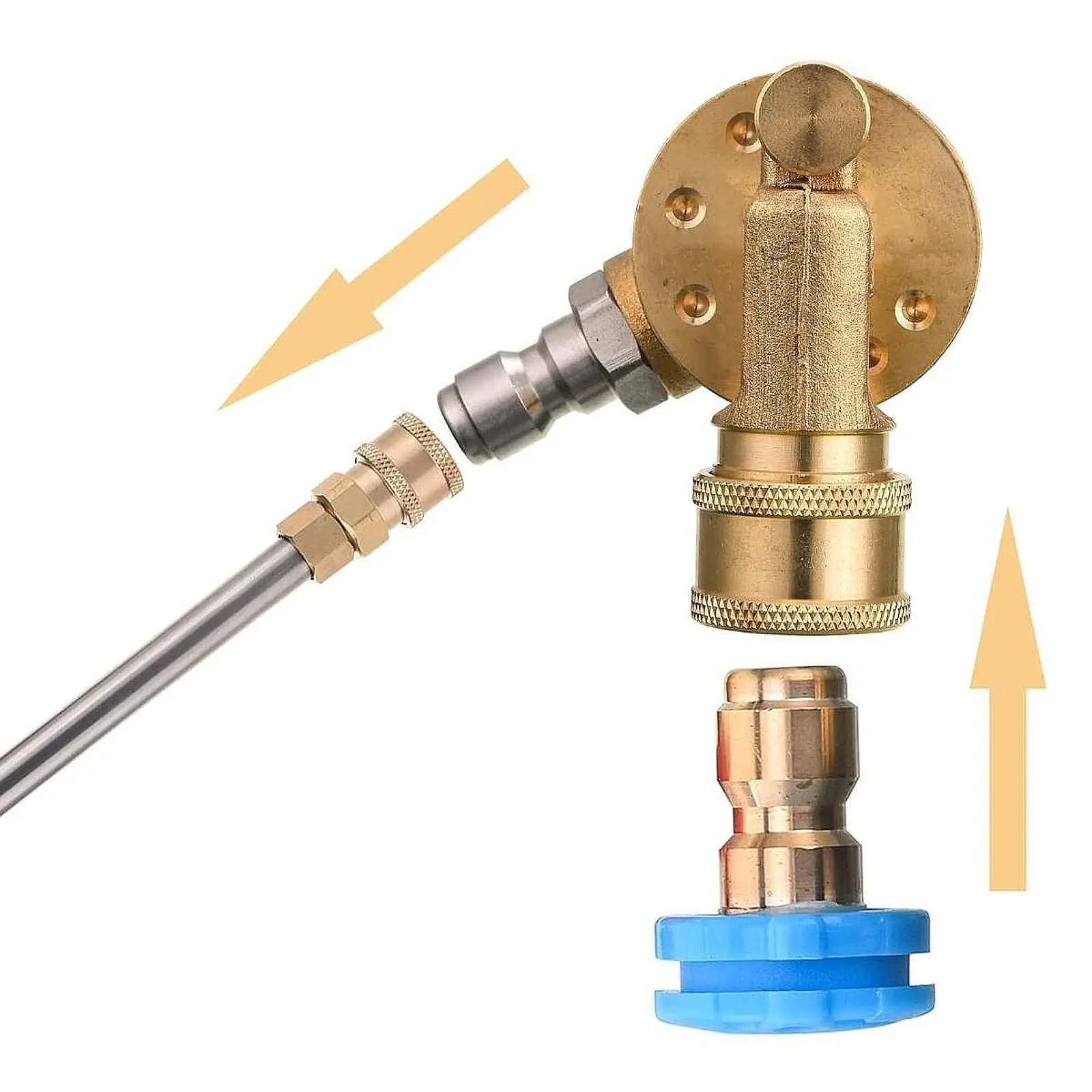 Pressure Washer Pivoting Coupler 12mm Quick Connect for Undercarriage Floors