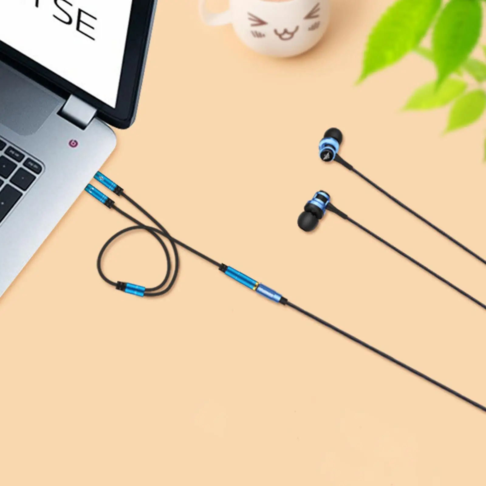 Universal PC Laptop Headphone Splitter Cable 35mm Aluminum Alloy Mic Audio Adapter Line for Gaming Speaker Earphones Use