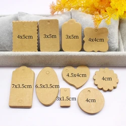 50TAG+10M STRING White/Black/Kraft Paper Multiple Shapes Blank Small Tags, Gift Packaging Box Accessories