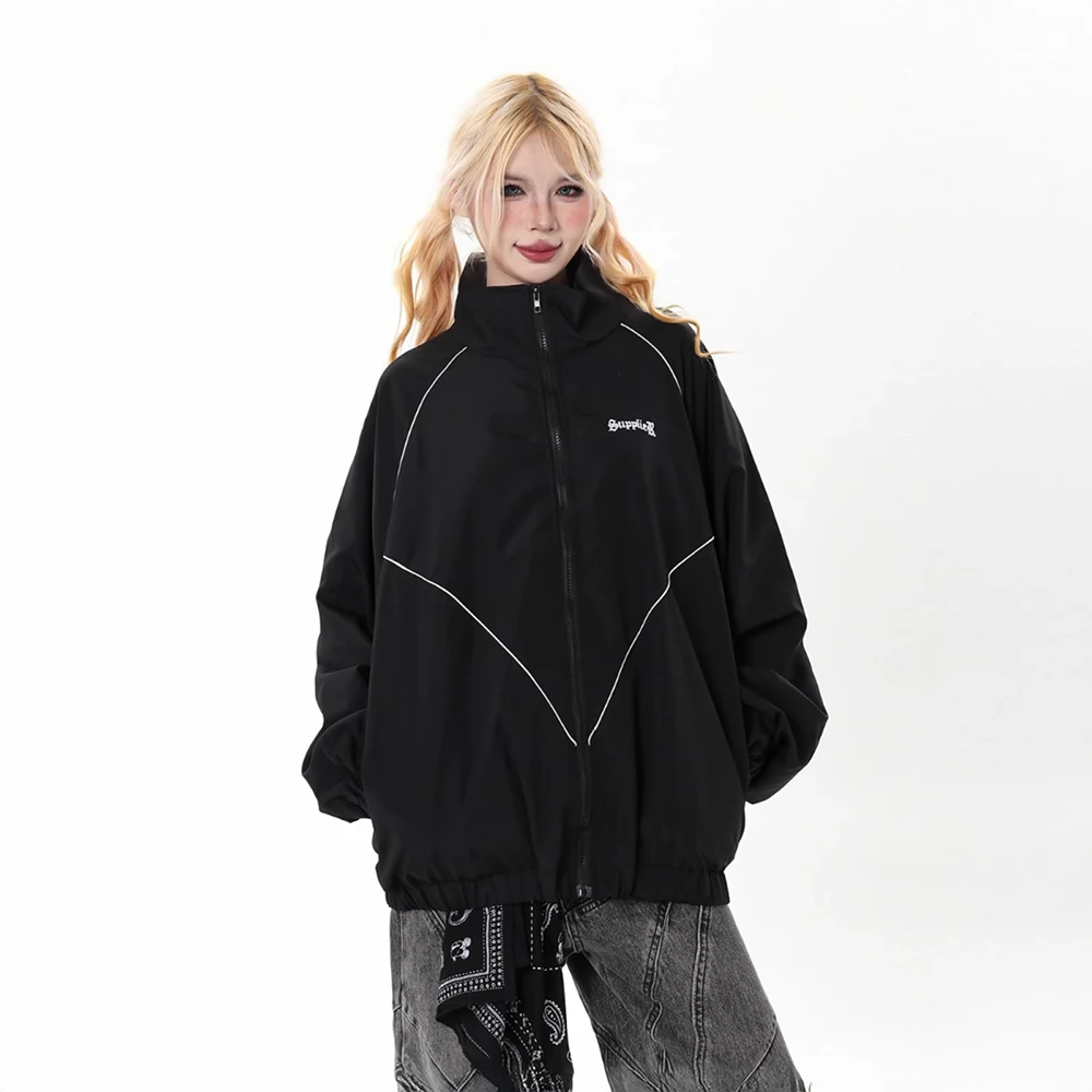 

Lazy Style Workwear Loose Black Charge Clothes High-end Jacket Men's and Women's Jacket