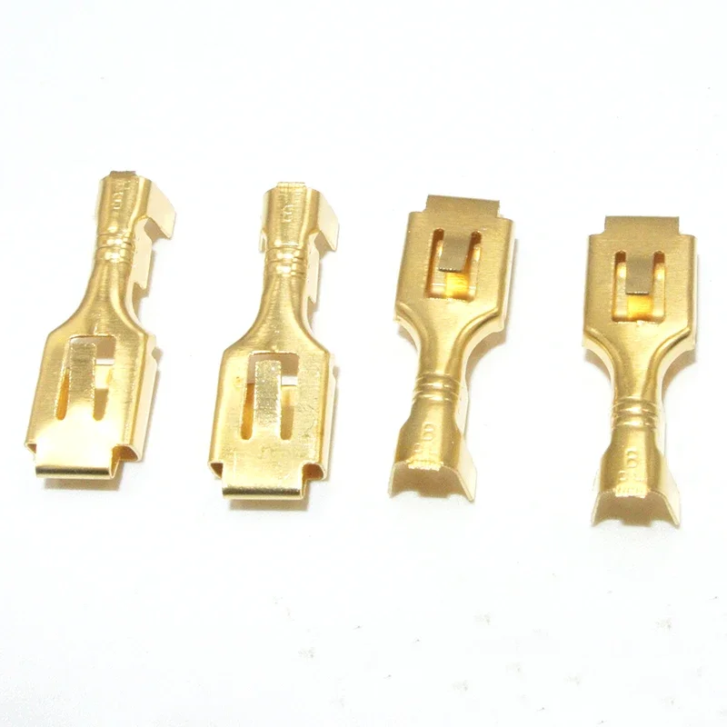 50/10/200cs 6.3mm Automotive Crimp Terminal Male Female Spade Connector Brass Auto Splice Wire Terminals DJ611-6.3B DJ621-6.3B