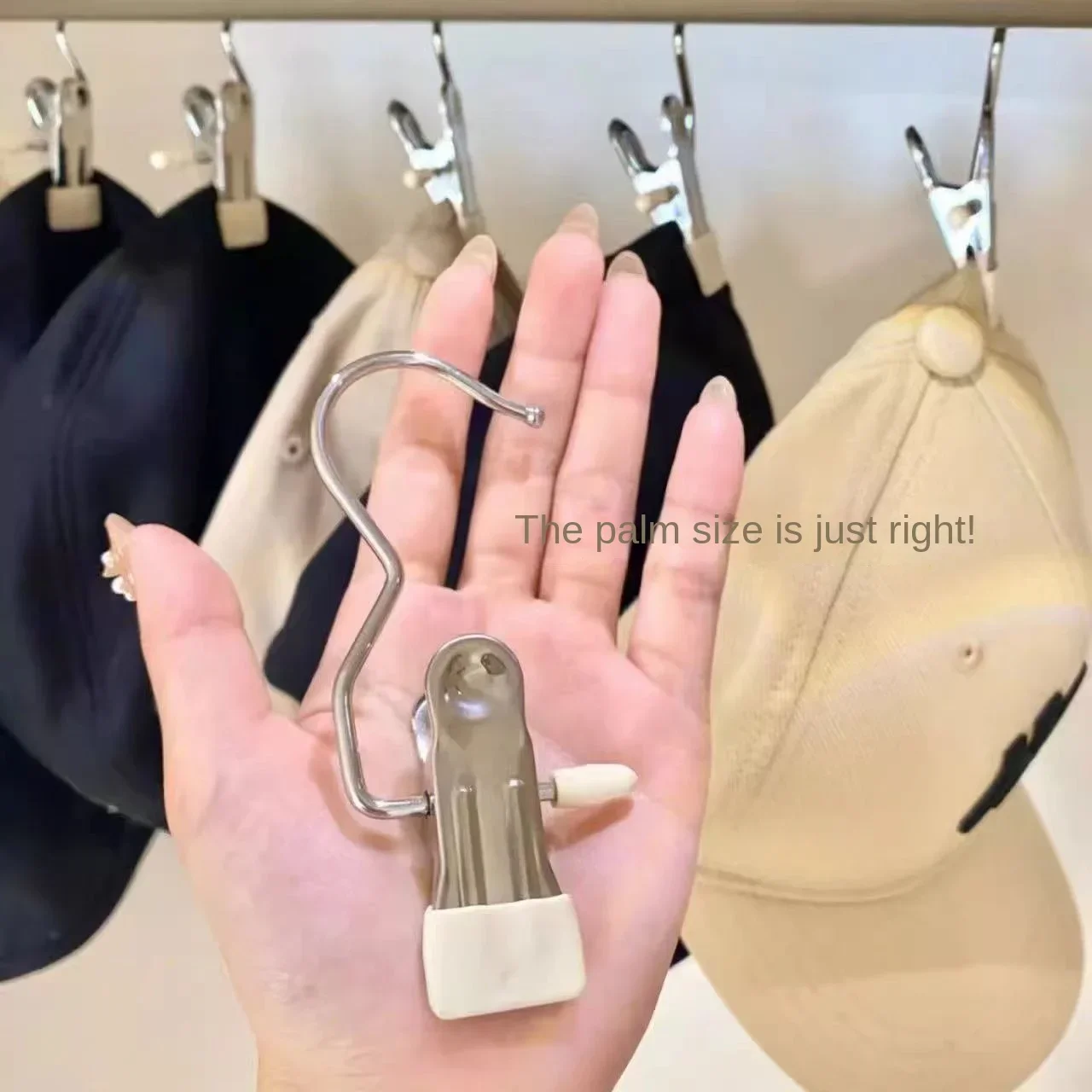 1PCS Multifunctional Clip, Traceless Hat Clip, Hook for Drying Clothes, Windproof Hat Clip with Hook, Clothespin, Universal Clip