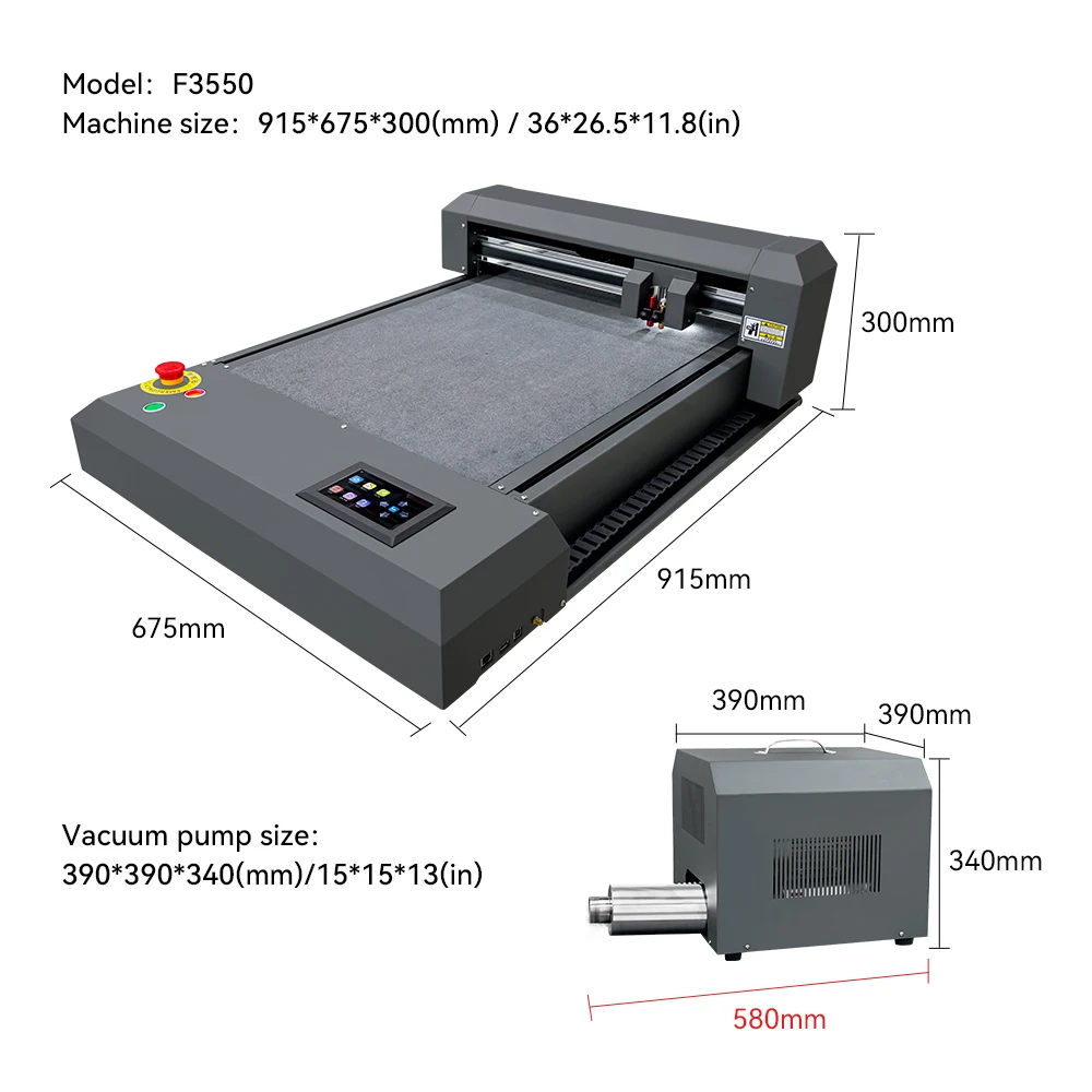Purcell 3550 Dual Head Flat Bed Die Cutting Machine Creasing A3 A4 Sheet Vinyl Sticker Cutter Box Paper Plotter Cutting Machine