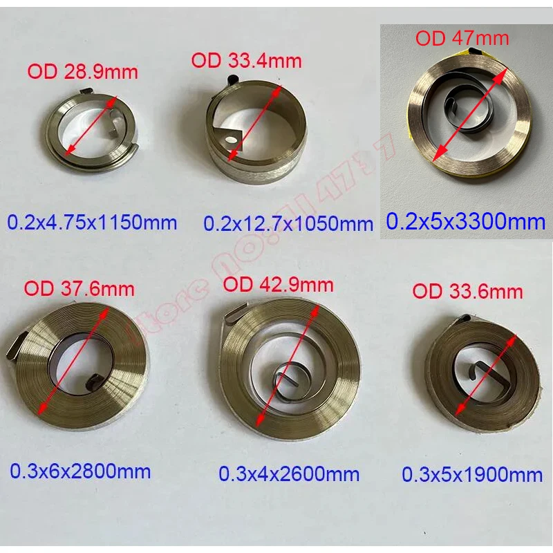 0.1--0.3mm Thickness Stainless Steel Flat Wire Coil Spring Constant Force Springs Electronic return spring