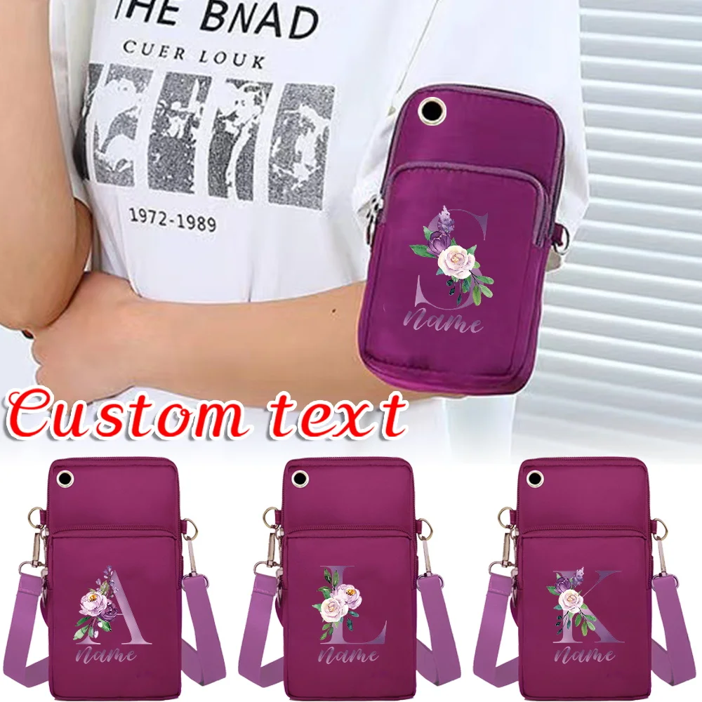 Personalized Customized Name Mobile Phone Pack Fashion Students Simple Phone Bags Adjustable Straps Mini Messenger Purse