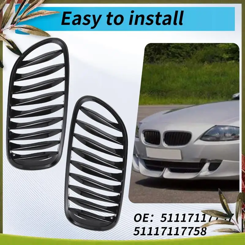 

NEW E85 Grille, Front Replacement Kidney Grill For BMW Z Series Z4/E85 2003-2008(Gloss Black)