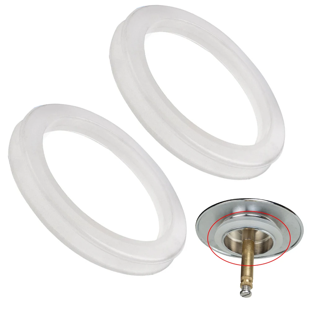 2pc Silicone Basin Drain Ring Gasket Replacement Bathtub Sink Pop-Up Cap Washer- Seal Bath Accesories
