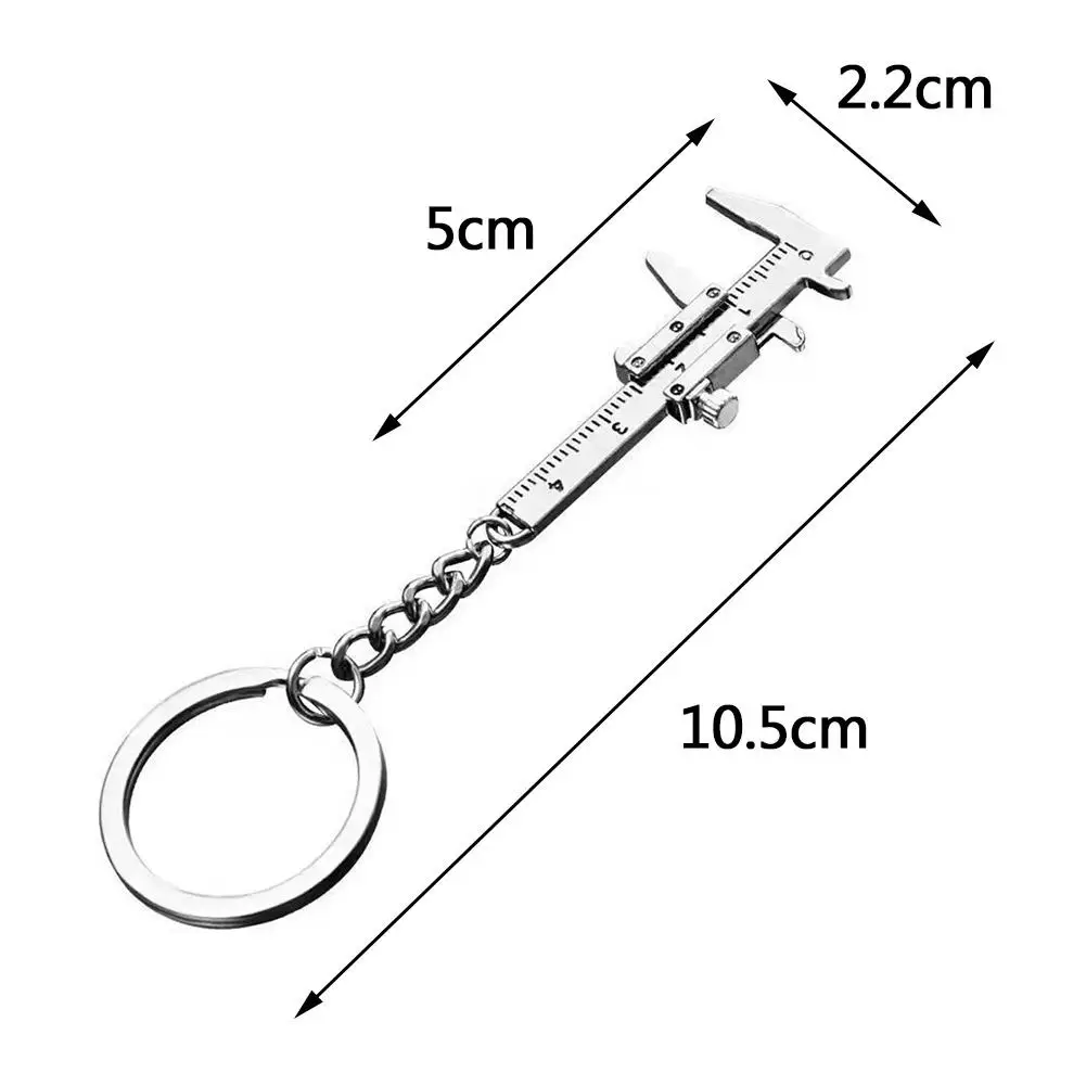 Mini Caliper Key Chain Alloy Real Vernier Caliper Keyring 0-40mm Portable Rulers Calipers Keychain Small Measuring Gauging Tools