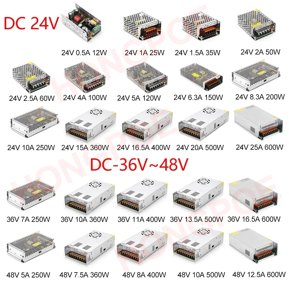 Fuente de alimentación conmutada DC 5V 12V 24V 36V 48V 220V a 5 12 24 36 48 2A 3A 4A 5A 10A 15A 20A 30A 40A 50A 60A, transformador de potencia