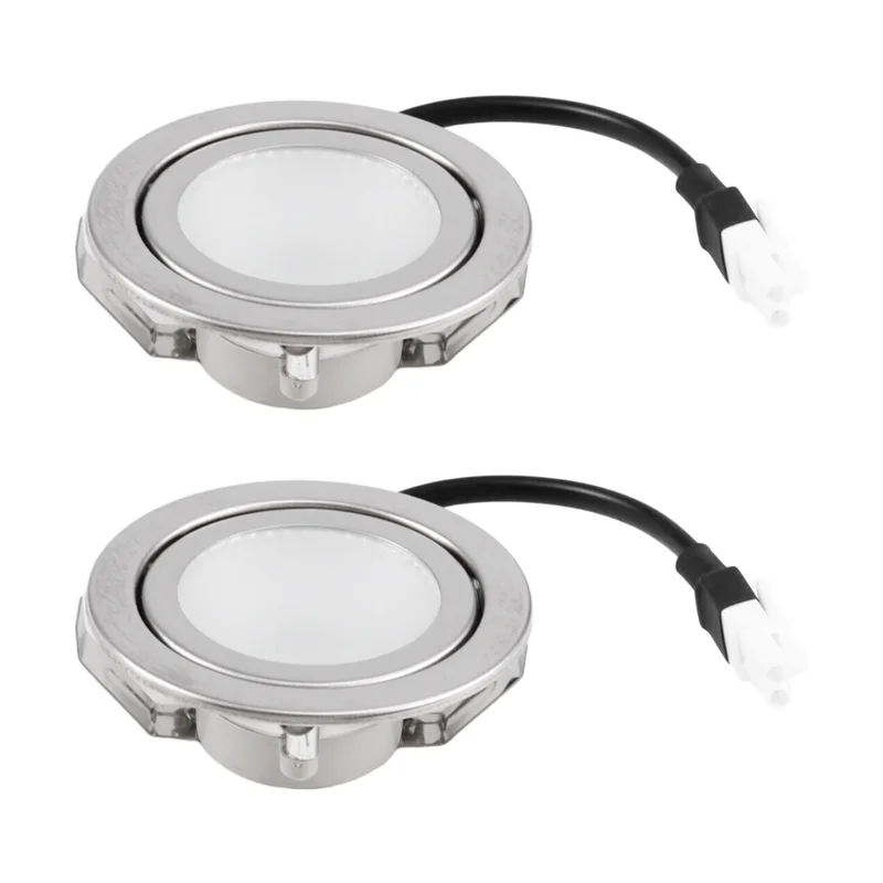 AB15-2Pcs Stainless Steel Range Hood LED Light Bulbs, DC 12V Replacement For Kitchen Parts, Silver
