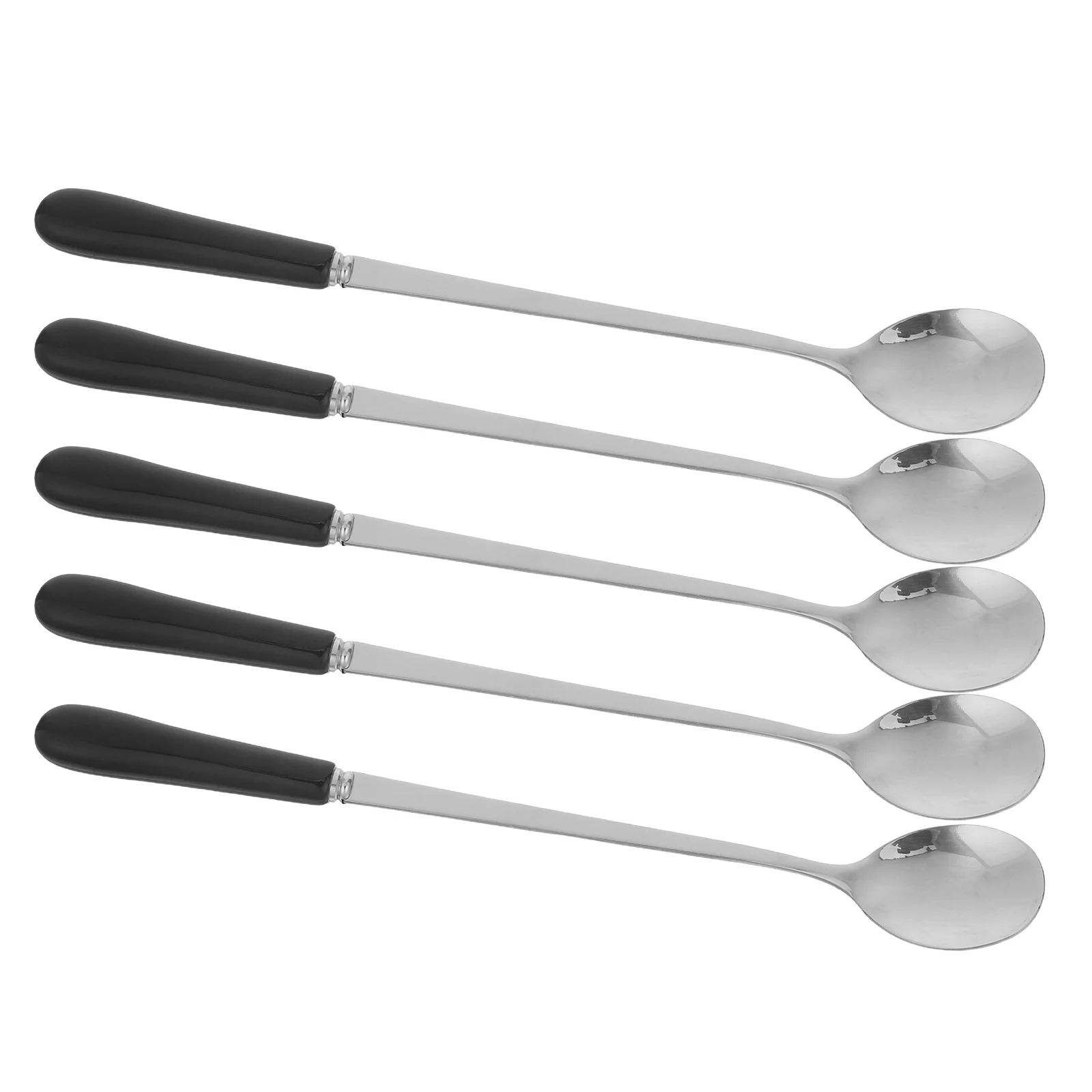 

5pcs Stainless Steel Coffee Spoons Ceramic Handle Heat Resistant Stirring Spoons For Tea Espresso Dessert Sugar Sauce