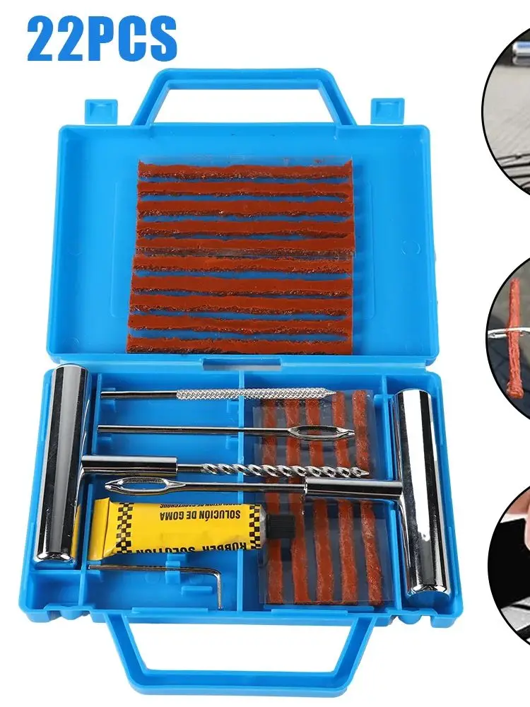 AliExpress NONE 22pc Car Tire Repair Tool Tire Repair Kit Studding Tool Set Auto Bike Motorcycle Tire Repair Puncture Plug Car Accessories