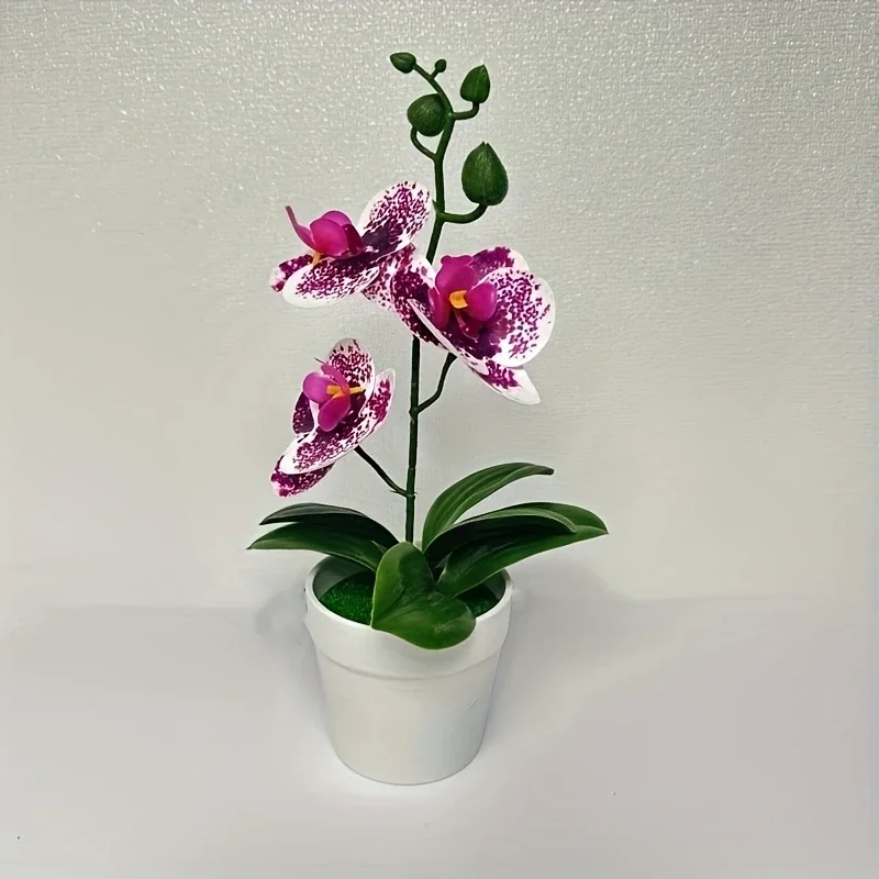 Künstliche Orchidee, Heim-/Bürodekoration - Dekoration für Wohnzimmer-Esstisch, Eingangsbereich-Blumendekoration, nicht leicht zu verblassen – Detail 8