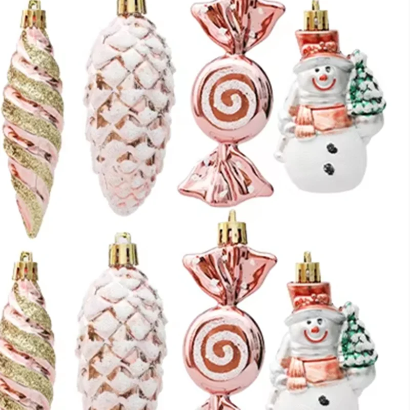20/29 Uds bolas de árbol de Navidad colgante bastón de caramelo conjunto de adornos de cono de pino decoración del hogar de Navidad 2025 Navidad Año Nuevo
