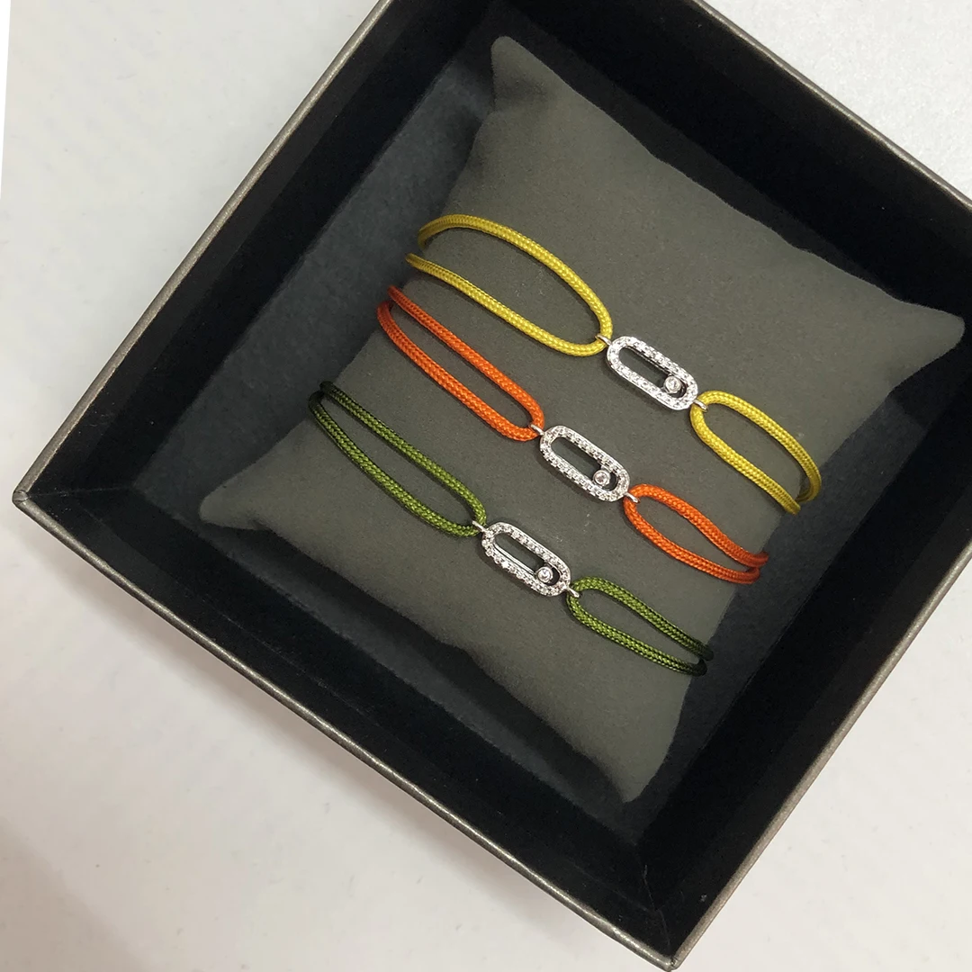 

Boutique Jewelry Classic Rope Lucky Bracelet for Women 925 Sterling Silver Mobile Stone Adjustable Size