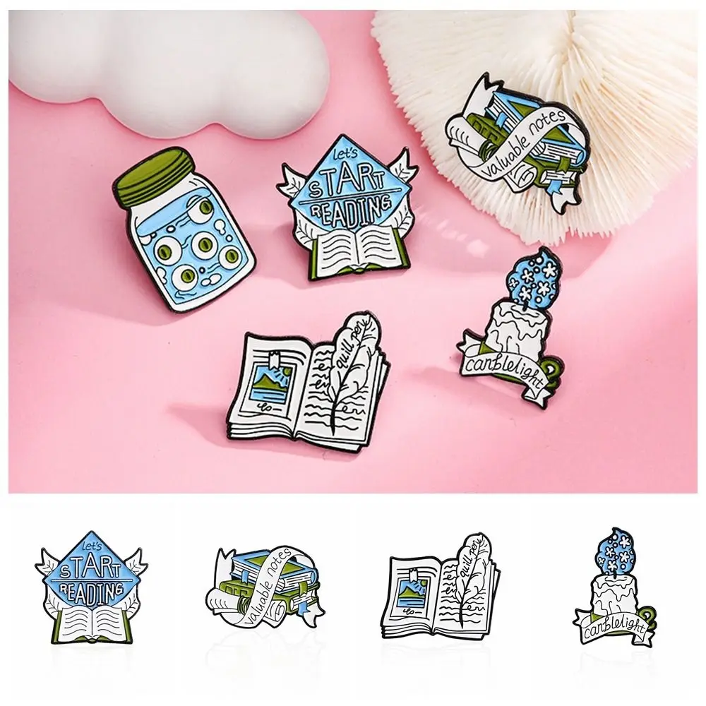 Alloy Cute Books Brooch Creative Cartoon Valuable Notes Badge Pin Knowledge Reserve Happy Reading Clothing Accessories Girl