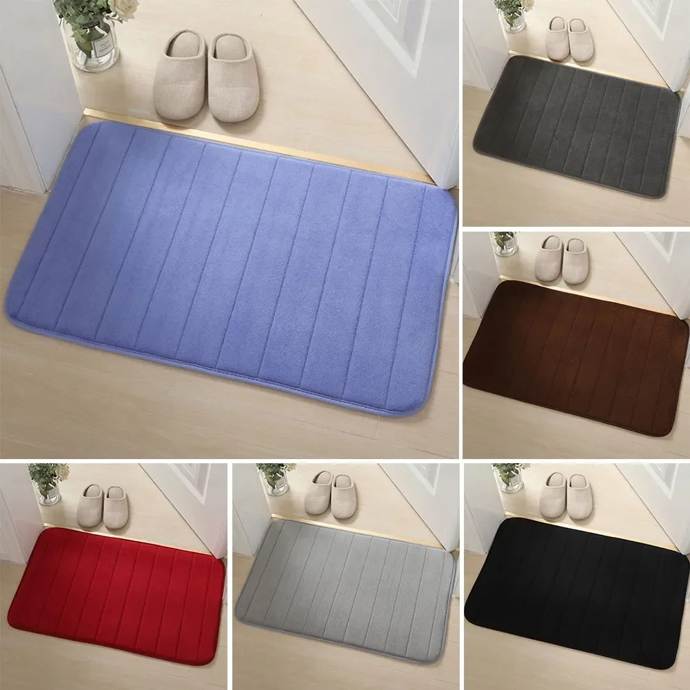 Memory Foam Bath Mat Set With Non Slip Backing Providing Soft Absorbent Washable And Suitable For Bathroom And Shower