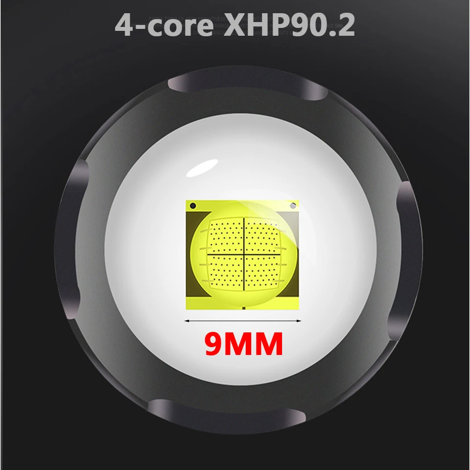 XHP360 Super Bright Led Double Head Flashlight Waterproof Rechargeable Zoomable Torch Work Light Spotlight Floodling Lantern
