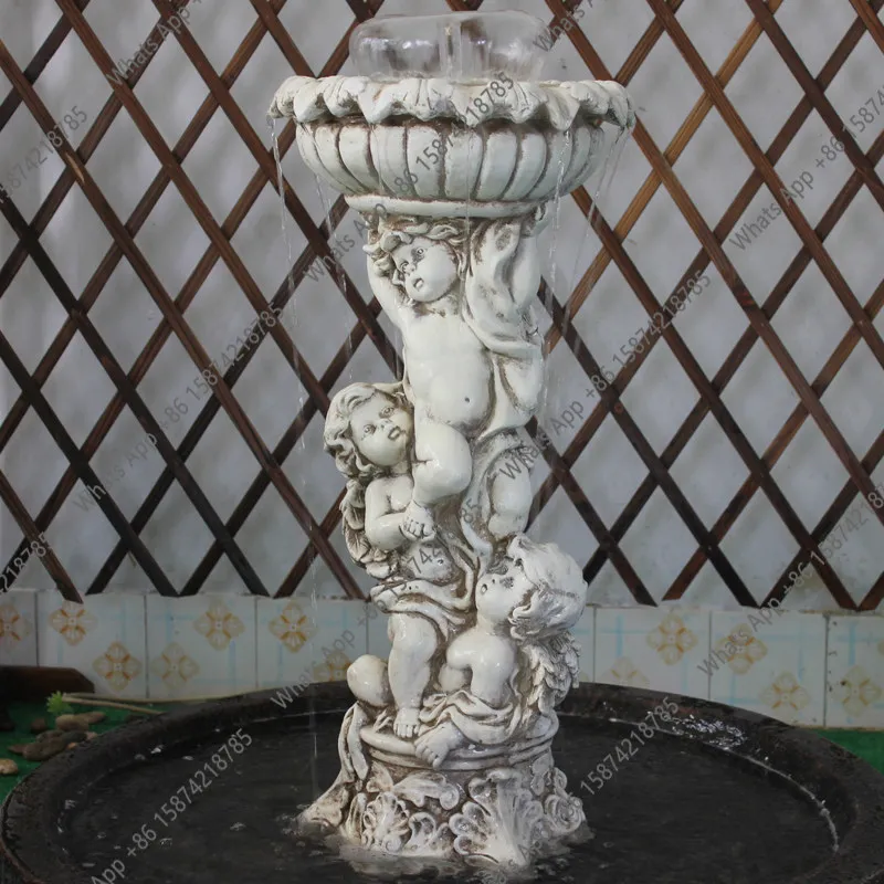 M European Simple Floor-to-ceiling Running Water Fountain Sculpture Outdoor Fish Pond Creative Decoration Ornament