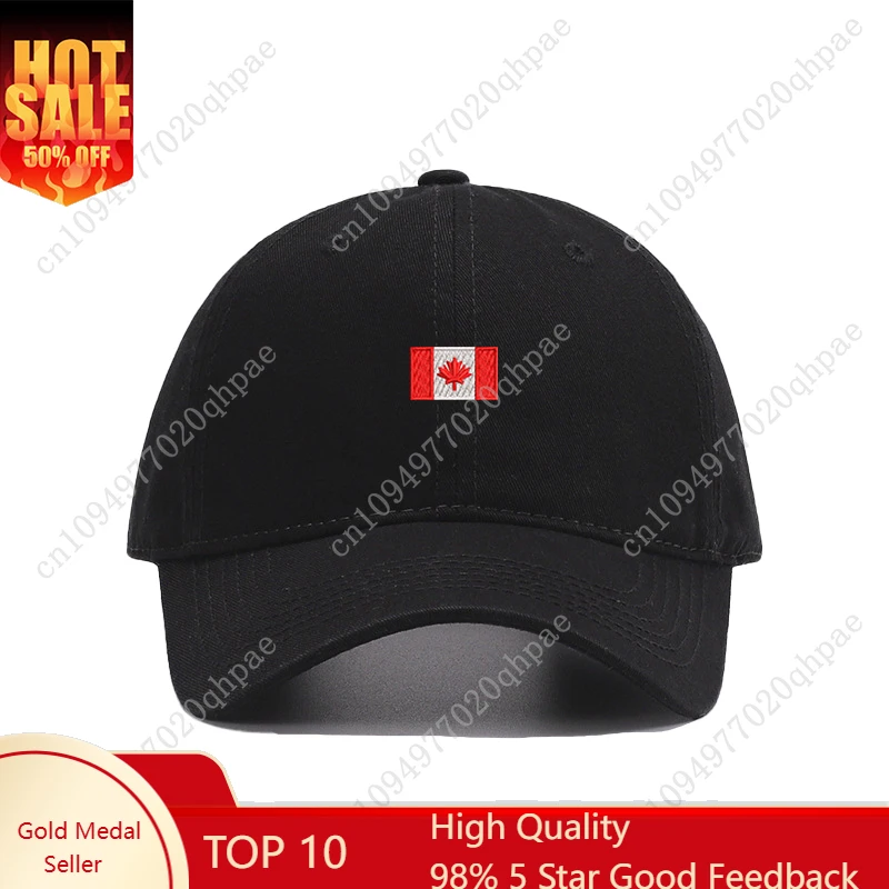 Embroidery Canada Flag Men Baseball Cap Soft Cotton sun hats Women Adjustable Snapback sunbonnet Adult cap Headwear