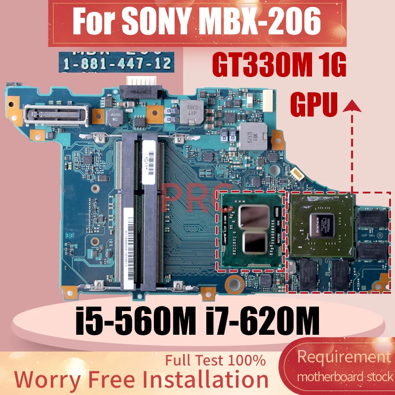 

1-881-447-12 For SONY MBX-206 Laptop Motherboard I5-560M i7-620M N11P-LP2-A3 1G N11P-LP1-A3 1G A1789403A Notebook Mainboard