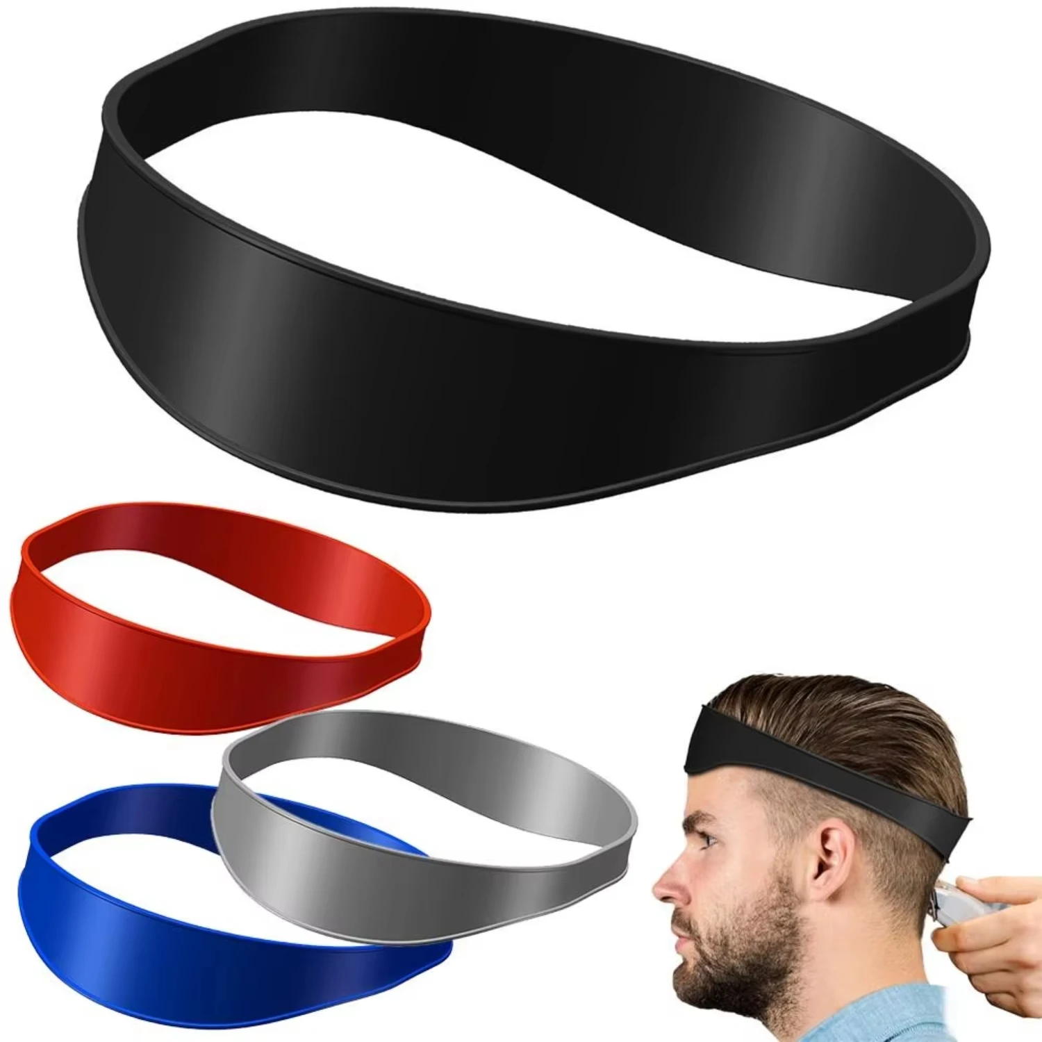 

Haircuts Headband Silicone Curved Neckline Shaving Haircut Template and DIY Hair Trim Guide Hair Styling Cutting Ruler Tool