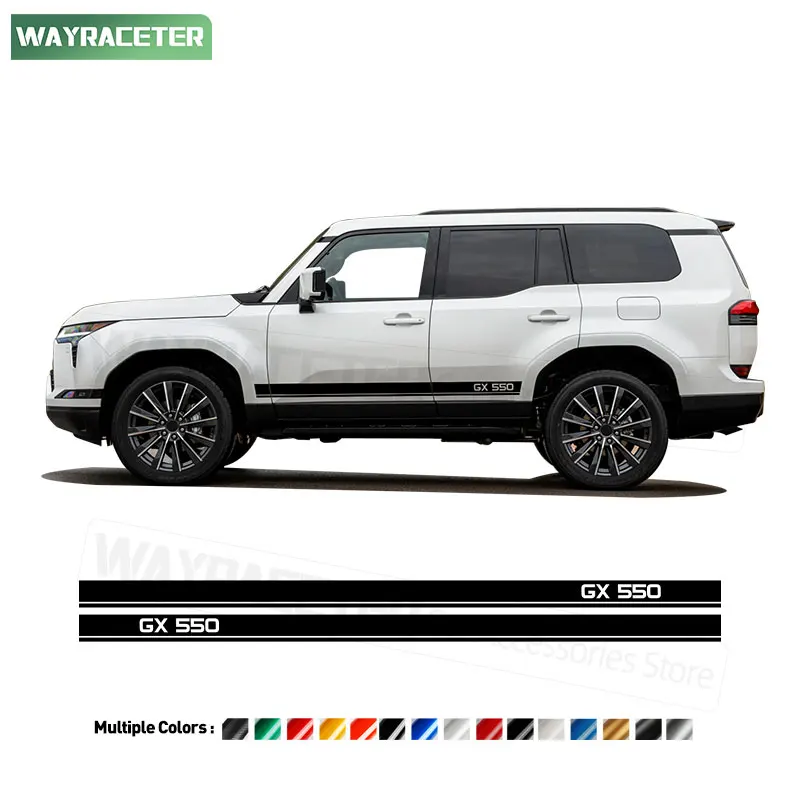 

2 Pcs Door Side Stripes Sticker Carbon Fiber Vinyl Decal For Lexus GX550 Overtrail GX 2024 2025 Accessories