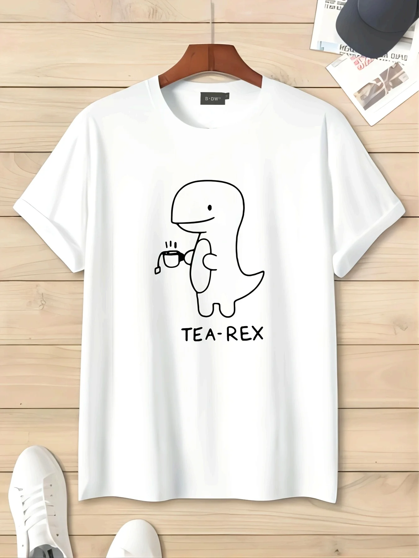 Round Neck Comfortable Casual Element Short Sleeved T-shirt with Simple and High-end Atmosphere, Comfortable To Wear