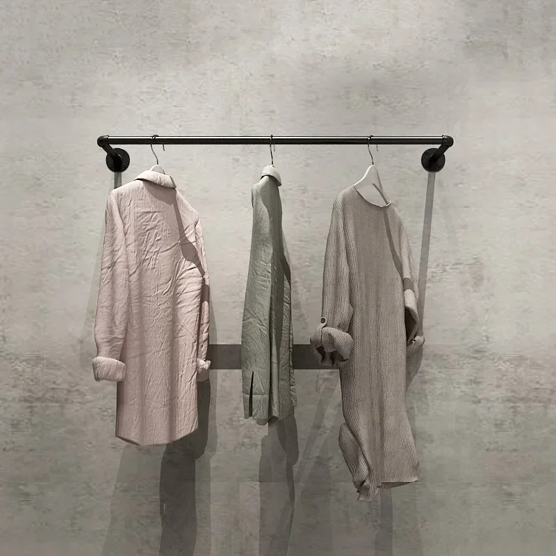 Minimalist clothing store clothing display rack, wall-mounted side-hangingrack, women's clothing hangingrack, wedding dress di