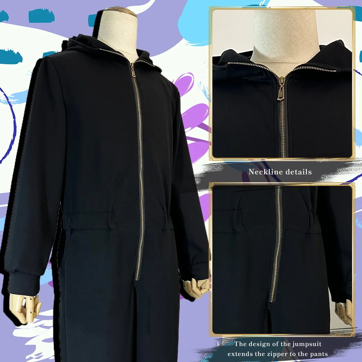 Косплей Небесная разведка аниме Мару Косплей Костюм черные комбинезоны со шляпой с вышивкой на спине повседневное ношение вечерние подарок на Хэллоуин