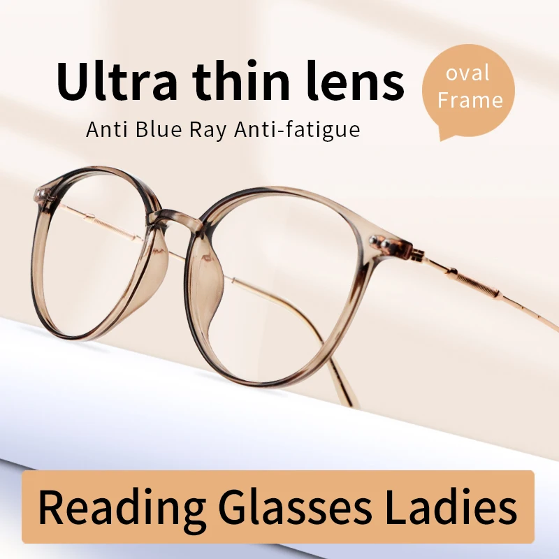 Anti Blue Ray Anti-fatigue Reading Glasses for Women, Magnifying Presbyopia Glasses, Ultral -thin Hard & Multi-coated lens