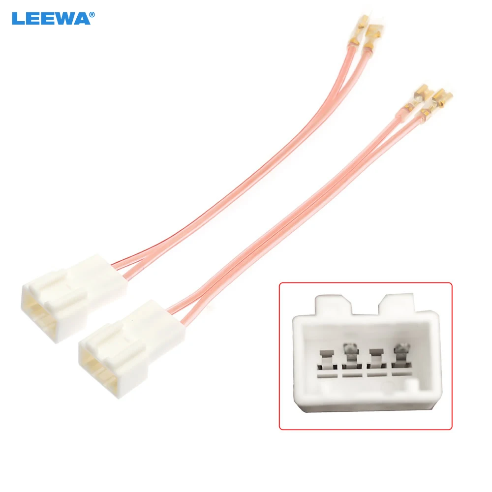 

LEEWA 2pcs Car 4Pin Stereo Speaker Wire Harness Adaptors For Bestune Auto Speaker Replacement Connection Wiring Plug Cables