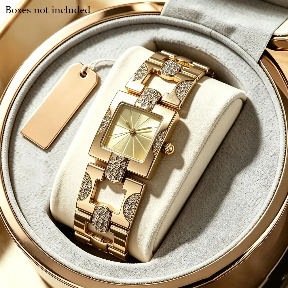 1 Piece Elegant Quartz Watch, Alloy Strap, Minimalist Square Dial, Battery‑powered, Non‑rechargeable Button Cell Battery