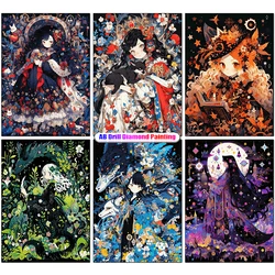 5D Cartoon Rhinestone Embroidery AB Diamond Painting Moon Girl Mosaic Cross Stitch Home Decoration Children Handmade Gift