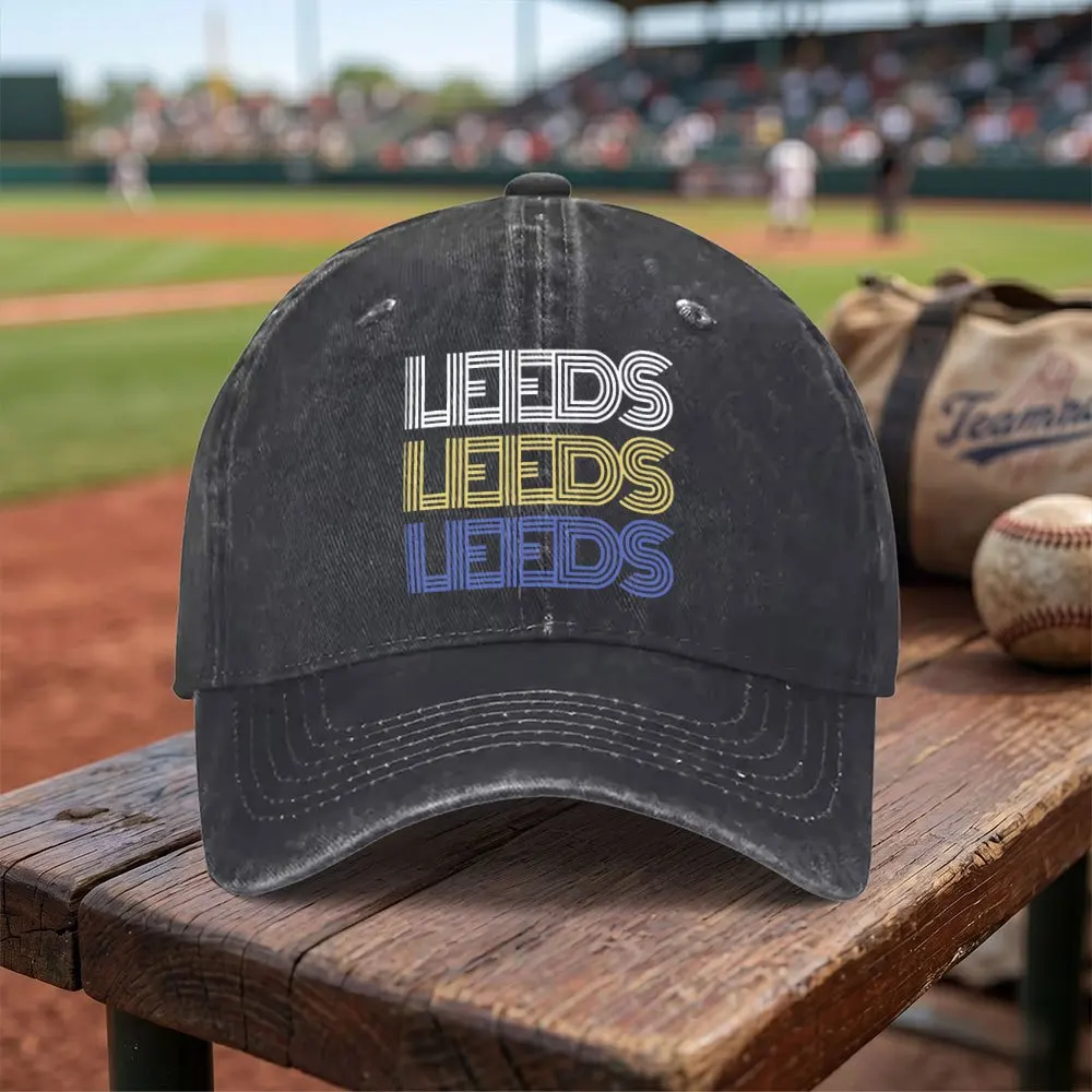 Exquisite Leeds Denim Baseball Cap with Adjustable Buckle Design, Lightweight and Breathable, Suitable for All Seasons, Unisex, Ideal for Daily Wear, Shopping, and Travel. It Is a Fashionable Accessory and a Perfect Gift for Thanksgiving, Father's Day, and Mother's Day
