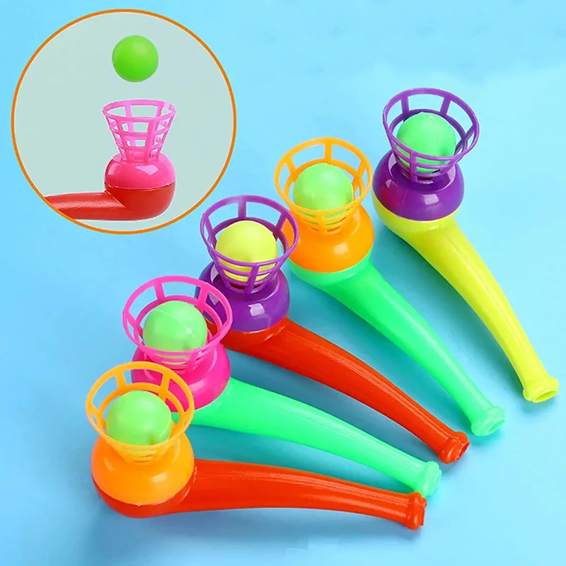 10pcs Suspended Blow Pipe Blow Ball Rod Game Children Balance Training Floating Blowing Ball Magic Dangling Family Kids Toy