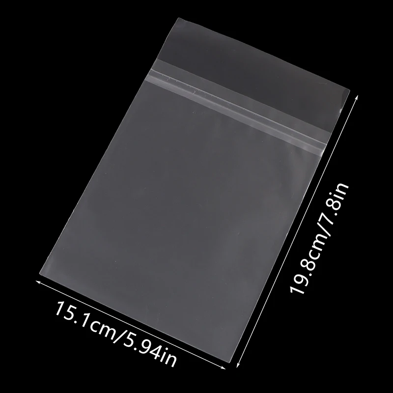 Fotografia 7: {YY30} 50 peças mangas externas protetoras transparentes à prova de poeira e resseláveis para dvd disco blu-ray saco de dvd autoadesivo 15.1*19.8cm