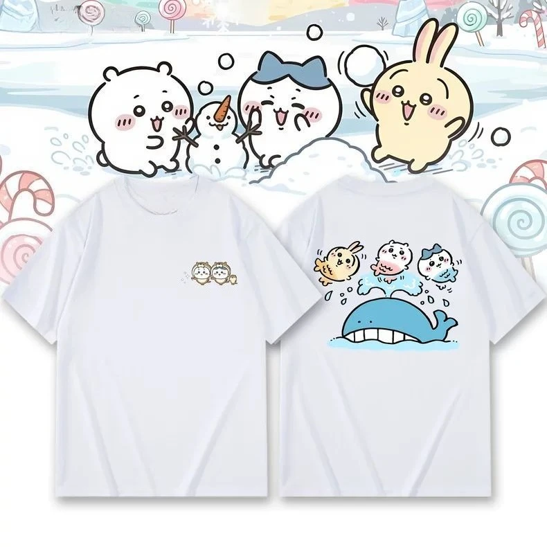 CHIIKAWA Herren-T-Shirt aus reiner Baumwolle im Y2K-Stil, ideal für den Sommer, bequem, atmungsaktiv, hochwertige Qualität, passend für Eltern und Kinder, im angesagten „Ins“-Stil. – Detail 4