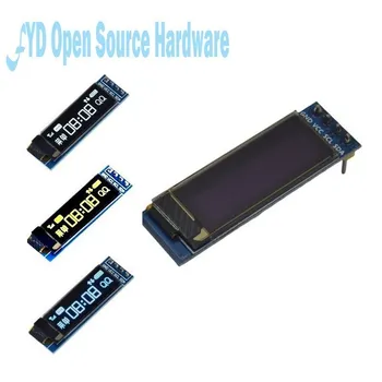 0.91 inç 128x32 IIC I2C beyaz/mavi/sarı OLED LCD ekran DIY modülü SSD1306 sürücü IC DC 3.3V 5V