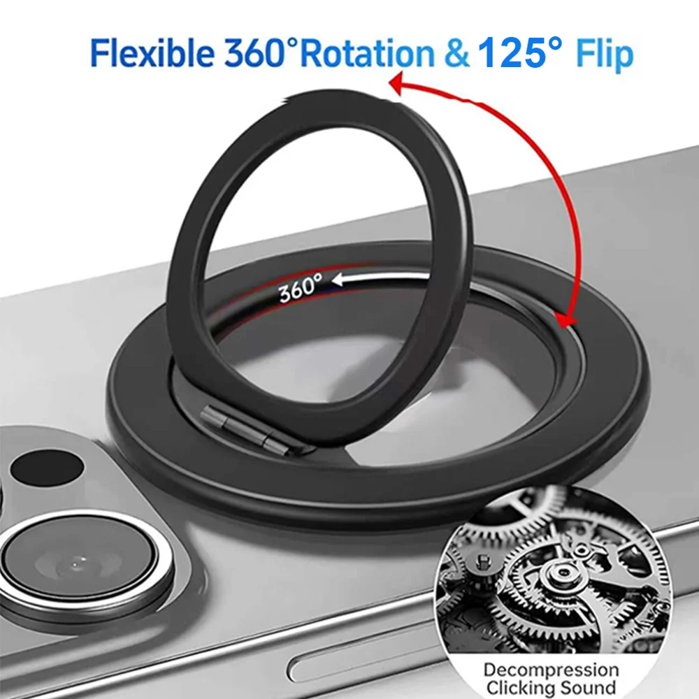 

360 ° Магнитное кольцо-держатель для телефона с функцией вращения, универсальная магнитная подставка для телефона, кольцо-держатель для пальца для iPhone.
