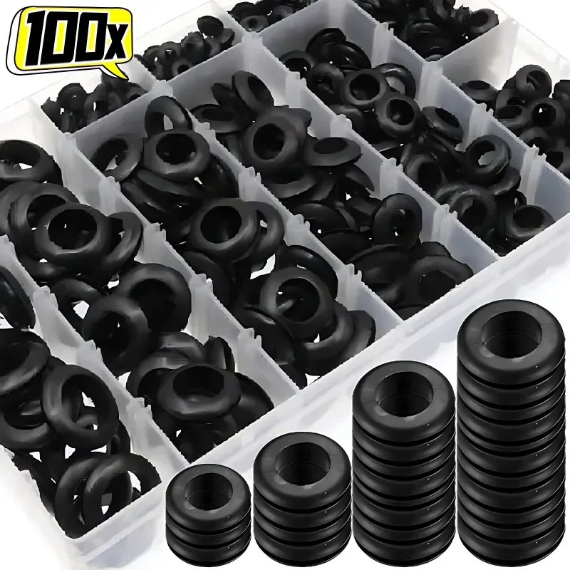 100/20 pcs Black O-ring Nitrile Rubber High Pressure O-ring NBR Sealing Washer for Automotive Plumbing and Faucet Repair Ring Ki